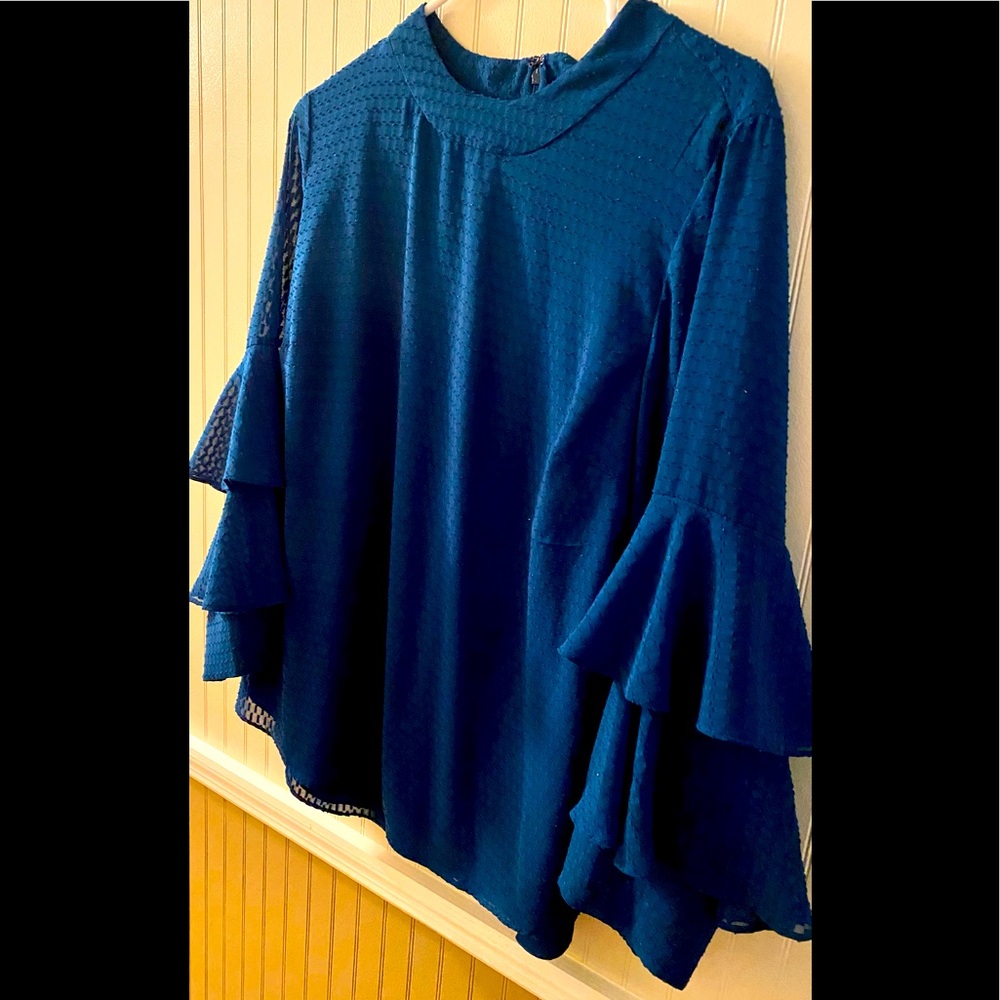 Alfani teal dressy plus size 1 X blouse
